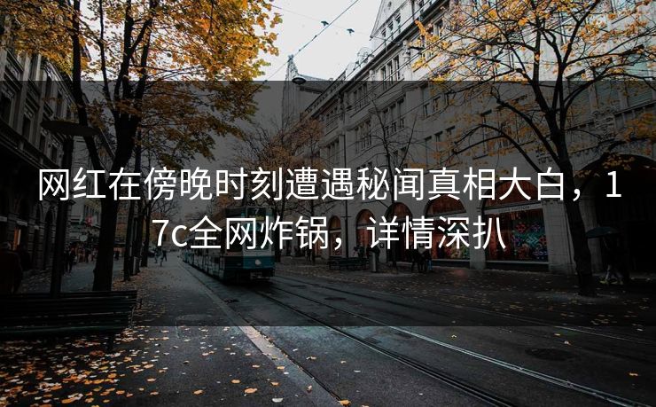 网红在傍晚时刻遭遇秘闻真相大白,17c全网炸锅,详情深扒
