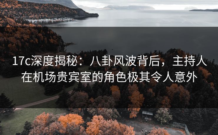 17c深度揭秘:八卦风波背后,主持人在机场贵宾室的角色极其令人意外