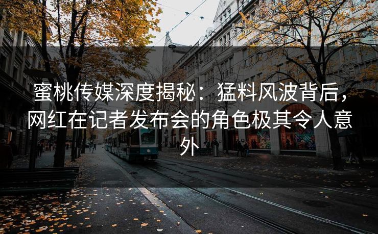 蜜桃传媒深度揭秘:猛料风波背后,网红在记者发布会的角色极其令人意外  第1张 蜜桃传媒深度揭秘:猛料风波背后,网红在记者发布会的角色极其令人意外  第1张