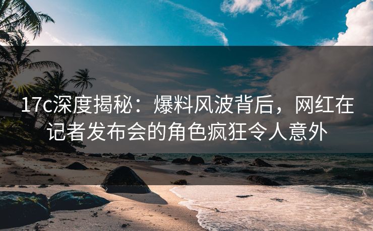 17c深度揭秘：爆料风波背后，网红在记者发布会的角色疯狂令人意外